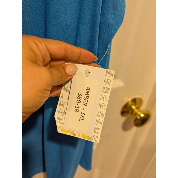 Lularoe Size 3xl NWT Cerulean Blue Amber Hoodie - Picture 3 of 7